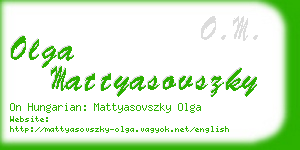 olga mattyasovszky business card